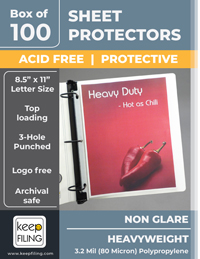 GEMEX Standard Weight Sheet Protectors - Ultra-Clear Plastic Sleeves - 8.5  x 11 Documents, Reports, Images - Page Protectors for Standard 3 Ring