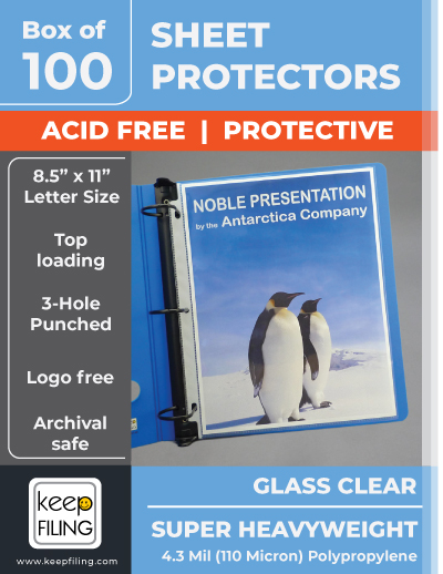 Just Basics Lightweight Sheet Protectors 8 12 x 11 Non Glare Box