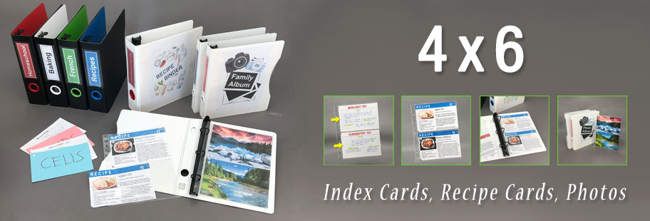 4 x 6 Organizing Accessories; Index Cards, Recipe Cards & Photo