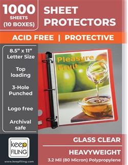 Acid Free 12x12 Scrapbook Page Protectors for Post Bound or 3-Ring Albums,  Super Heavyweight Non-Flimsy Material, 25 Pages (1 Pack), by Keepfiling